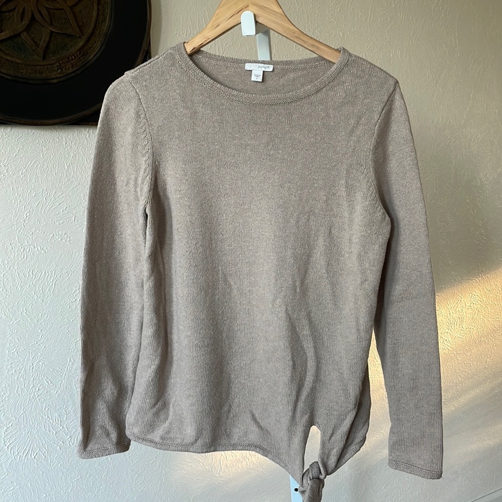 J.Jill pure comfy knit wool blend heather oatmeal sweater
